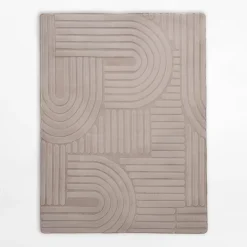 Dywan geometryczny MALAGA 3D, taupe, 120x160 cm