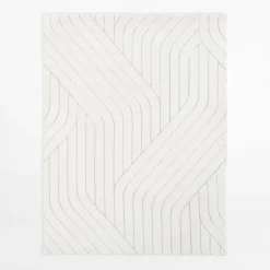Dywan geometryczny PORTO, biało-kremowy, 120x160 cm