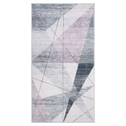 Dywan geometryczny szaroróżowy PUERTO 80x150 cm
