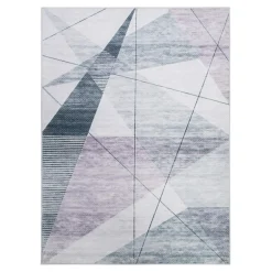 Dywan geometryczny szaroróżowy PUERTO 120x160 cm