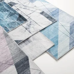 Dywan geometryczny szary marmur PUERTO 80x150 cm