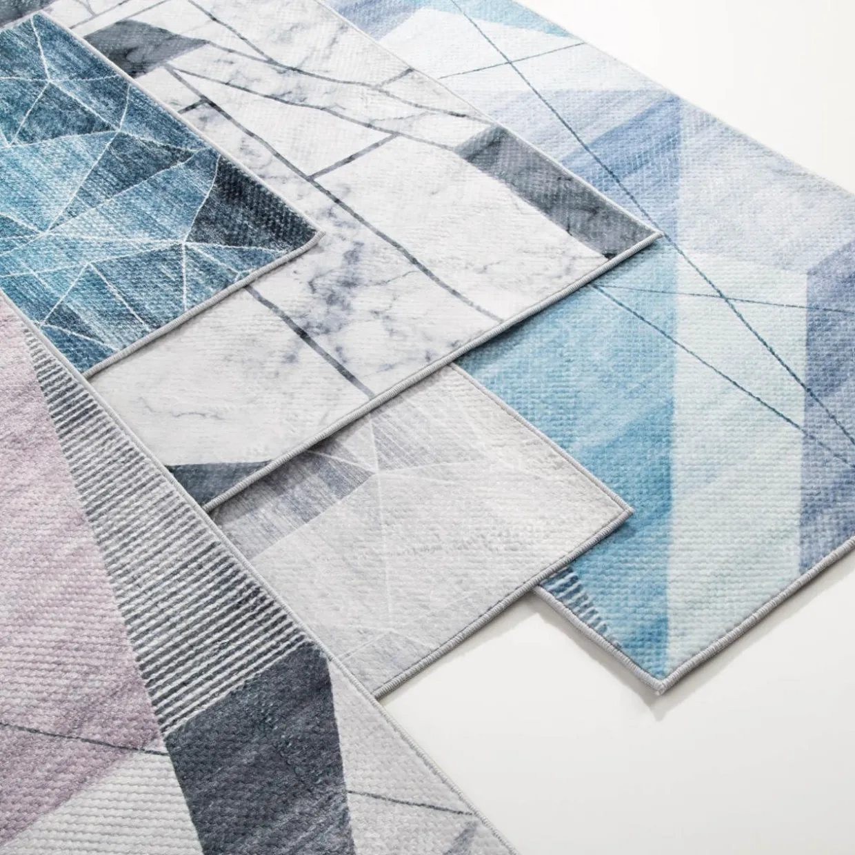 Dywan geometryczny szary marmur PUERTO 80x150 cm