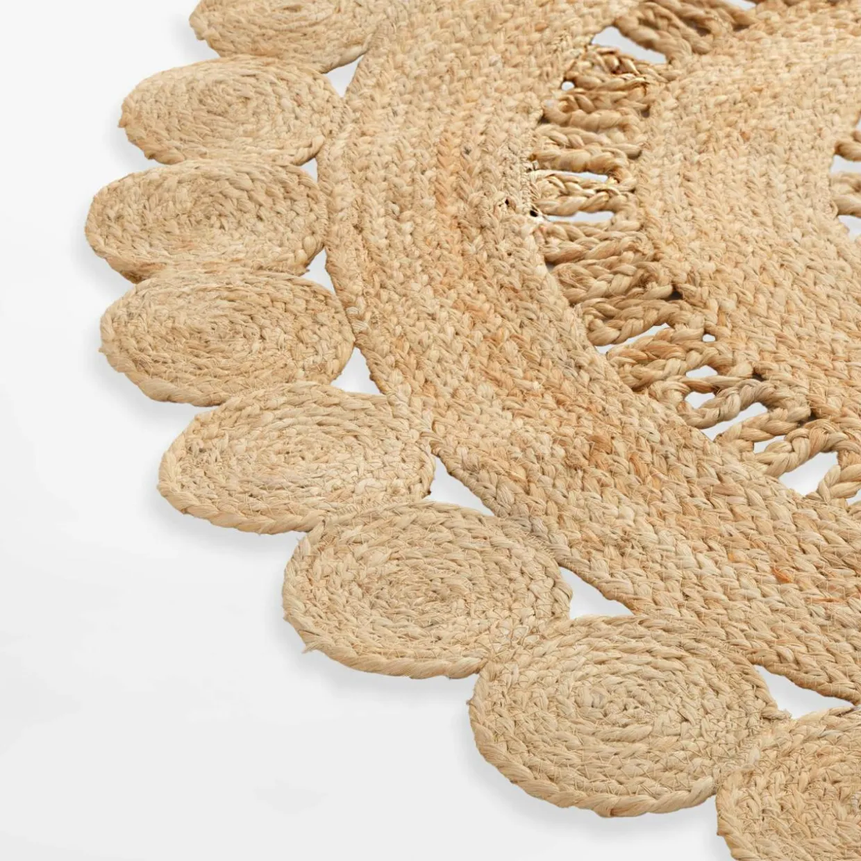 Dywan jutowy BRUGA, beżowo-brązowy, okrągły, 100 cm