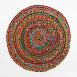 Dywan jutowy BRUGA, kolorowy, okrągły, 100 cm