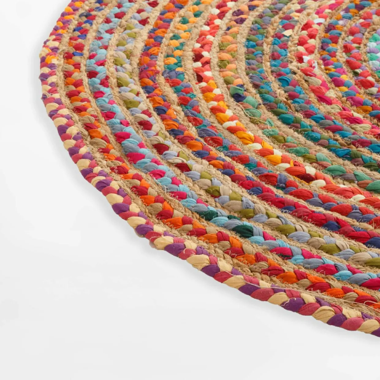 Dywan jutowy BRUGA, kolorowy, okrągły, 100 cm