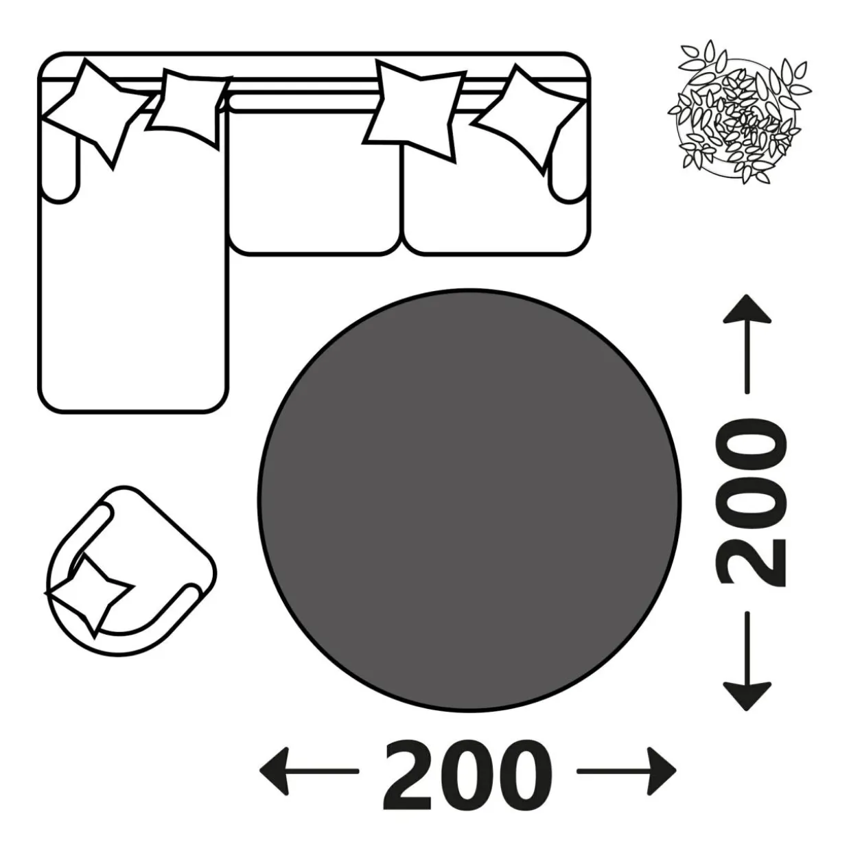 Dywan okrągły beżowy SHAPE 200 cm