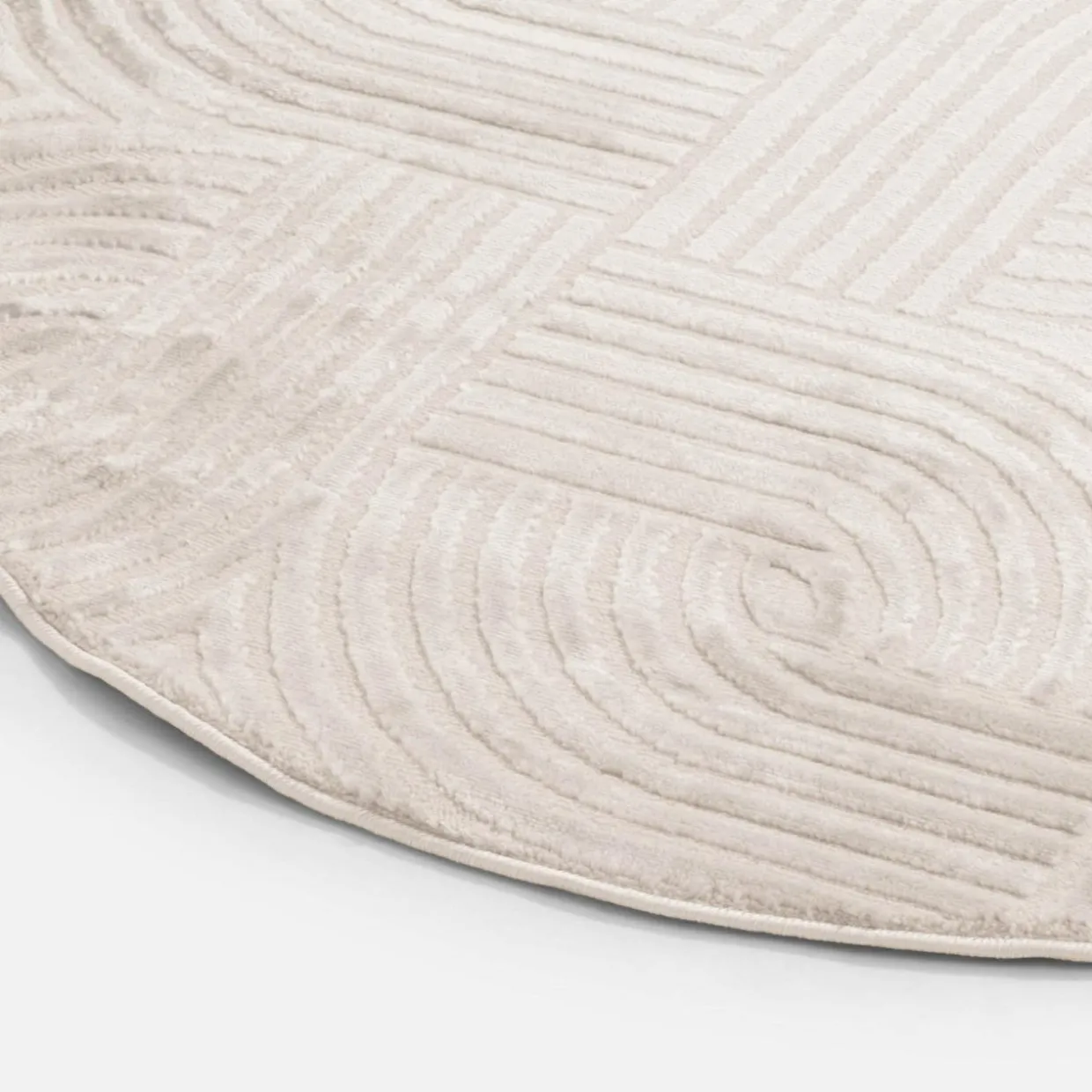 Dywan okrągły kremowy SAHARA 120 cm