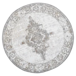 Dywan okrągły retro szary SALSA 100 cm
