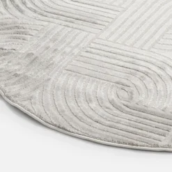 Dywan okrągły srebrny SAHARA 120 cm
