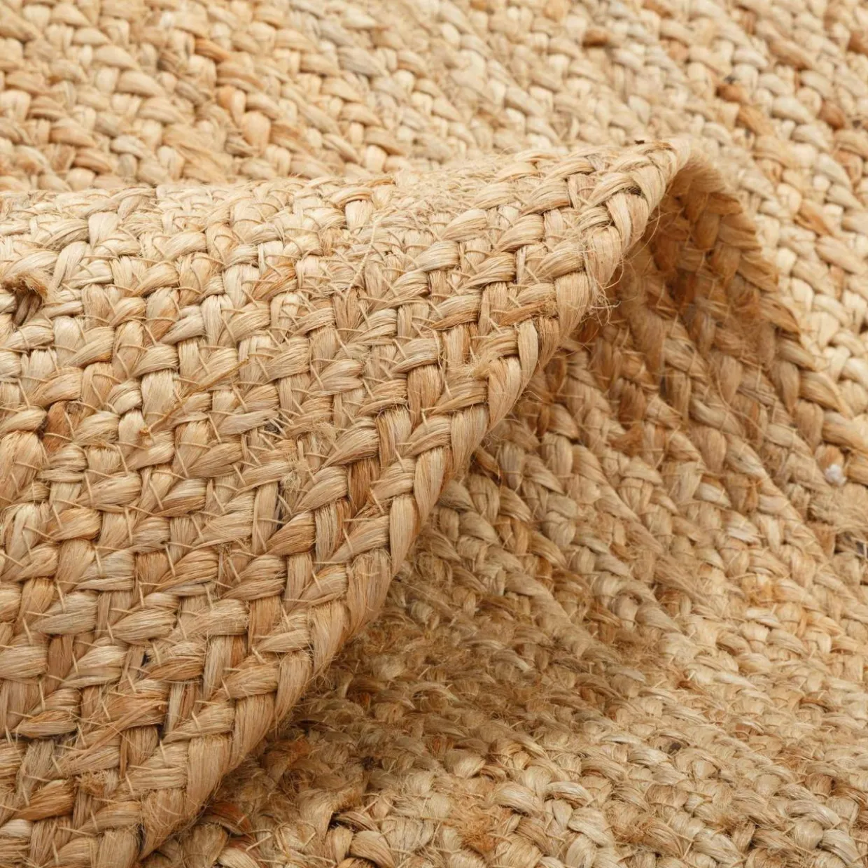 Dywan okrągły z juty BRUGA, beż,100 cm