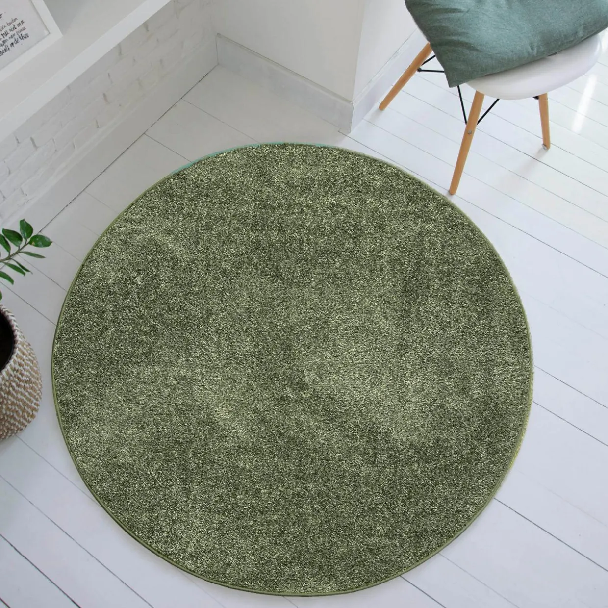 Dywan okrągły zielony CLEVER 130 cm