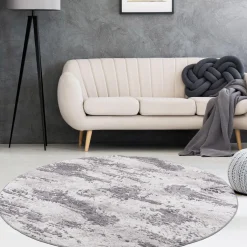 Dywan retro VISION, szaro-antracytowy, okrągły, 120 cm