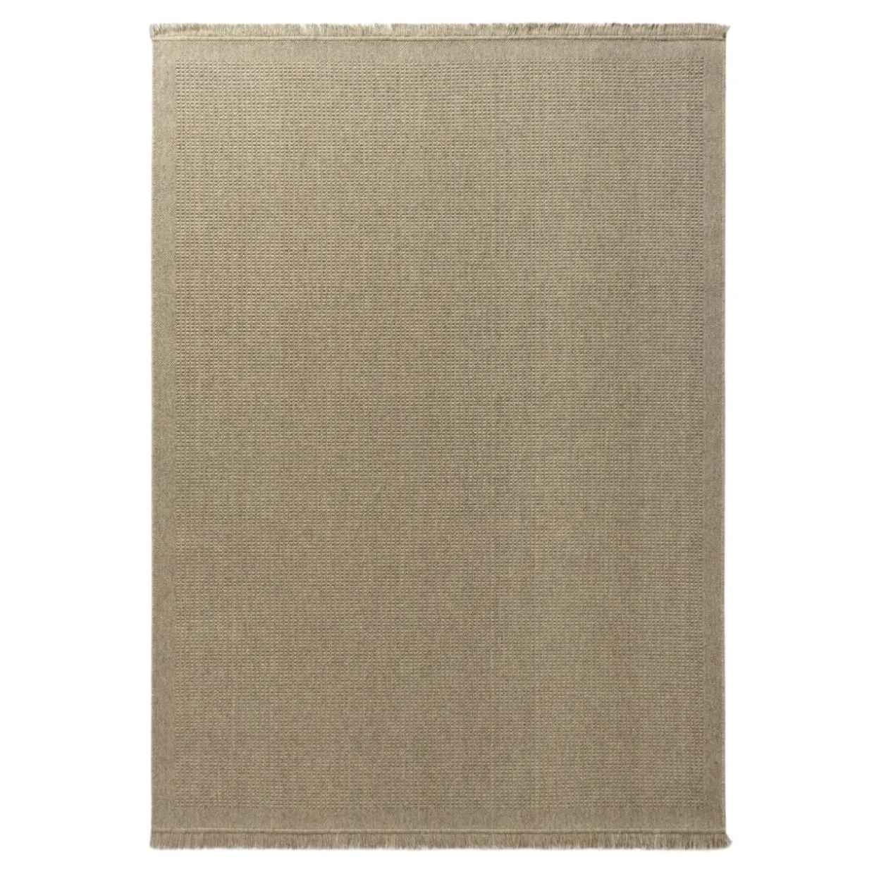 Dywan wełniany z frędzlami beżowy WOOL 120x170 cm