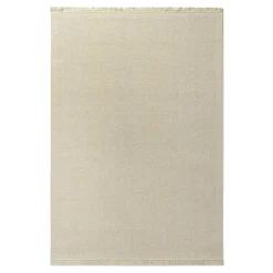 Dywan wełniany z frędzlami jasnobeżowy WOOL 120x170 cm