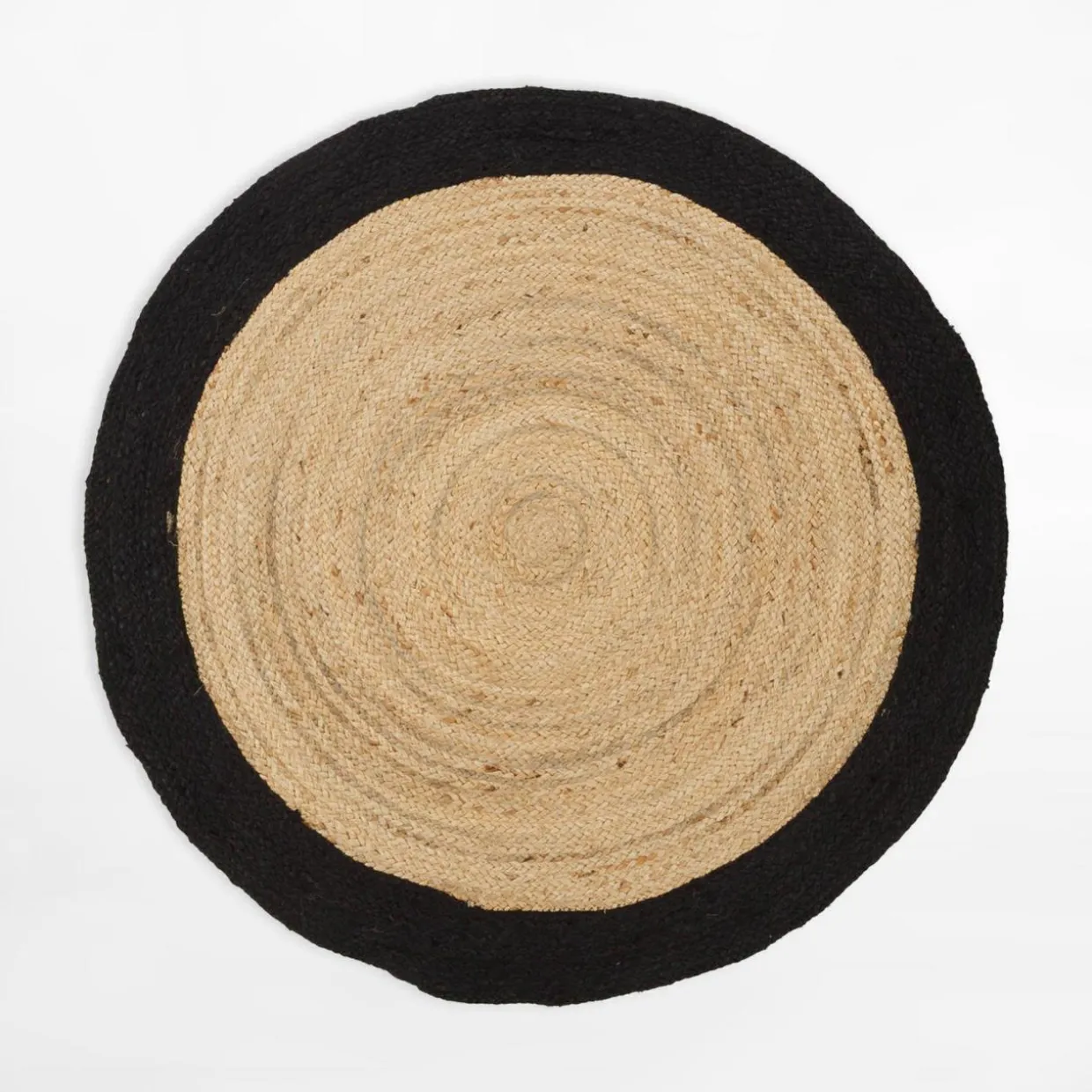 Dywan z juty BRUGA, okrągły, czarno-beżowy, 100 cm