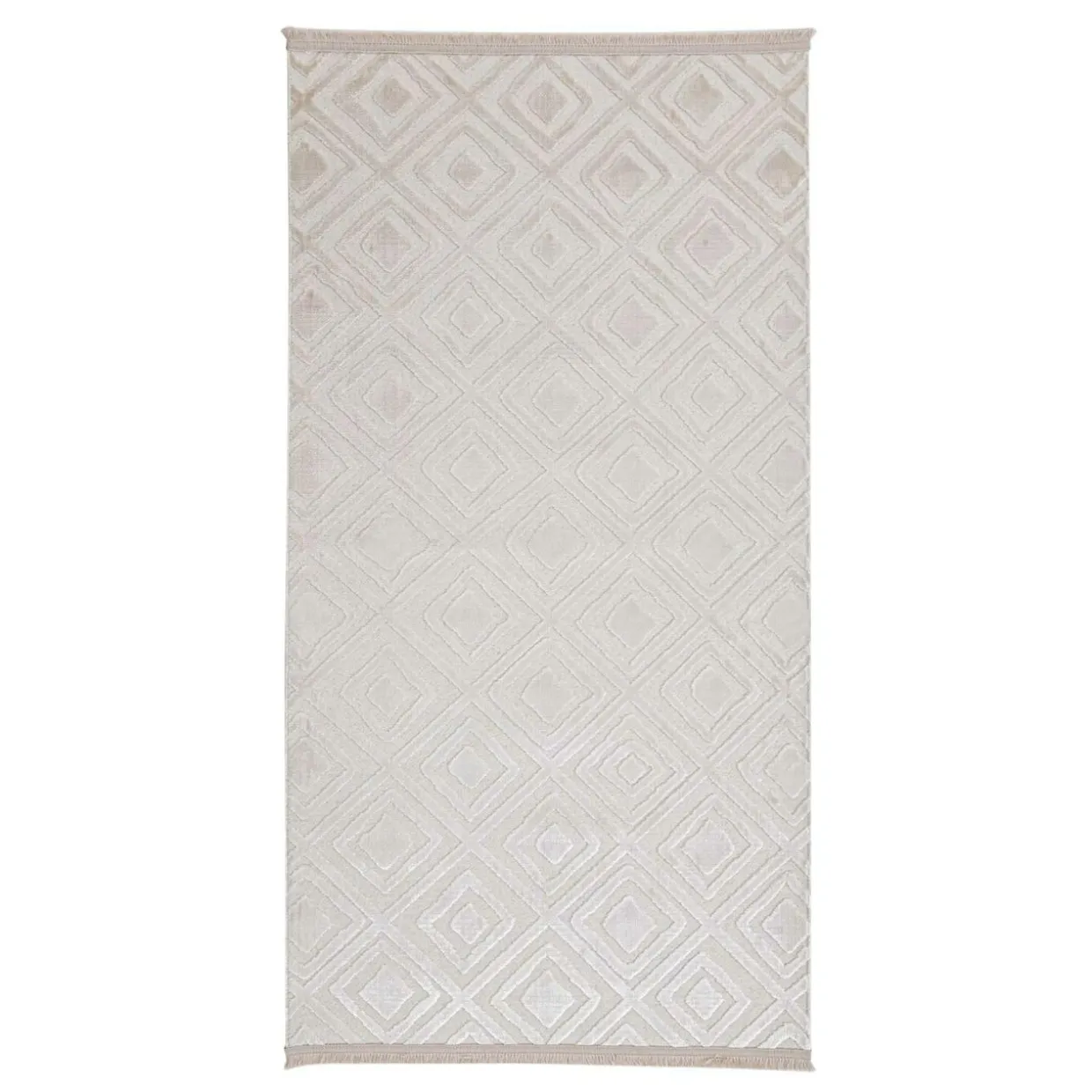 Dywan z połyskującym wzorem 3D beżowe romby ETNA 80x150 cm