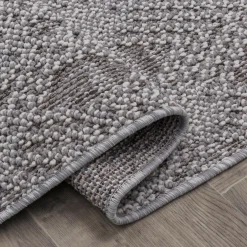 Dywan zewnętrzny szary karo BOUCLE 80x150 cm