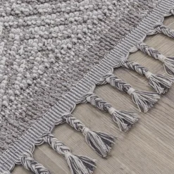 Dywan zewnętrzny szary karo BOUCLE 80x150 cm