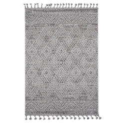 Dywan zewnętrzny szary karo BOUCLE 120x170 cm