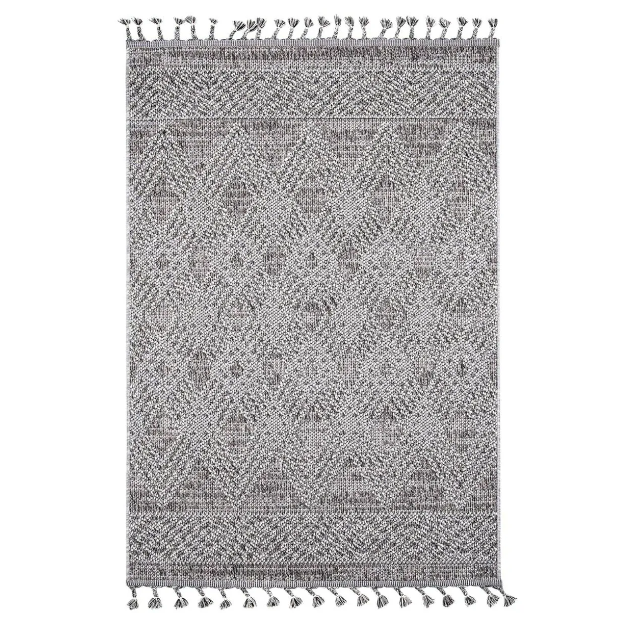 Dywan zewnętrzny szary karo BOUCLE 120x170 cm