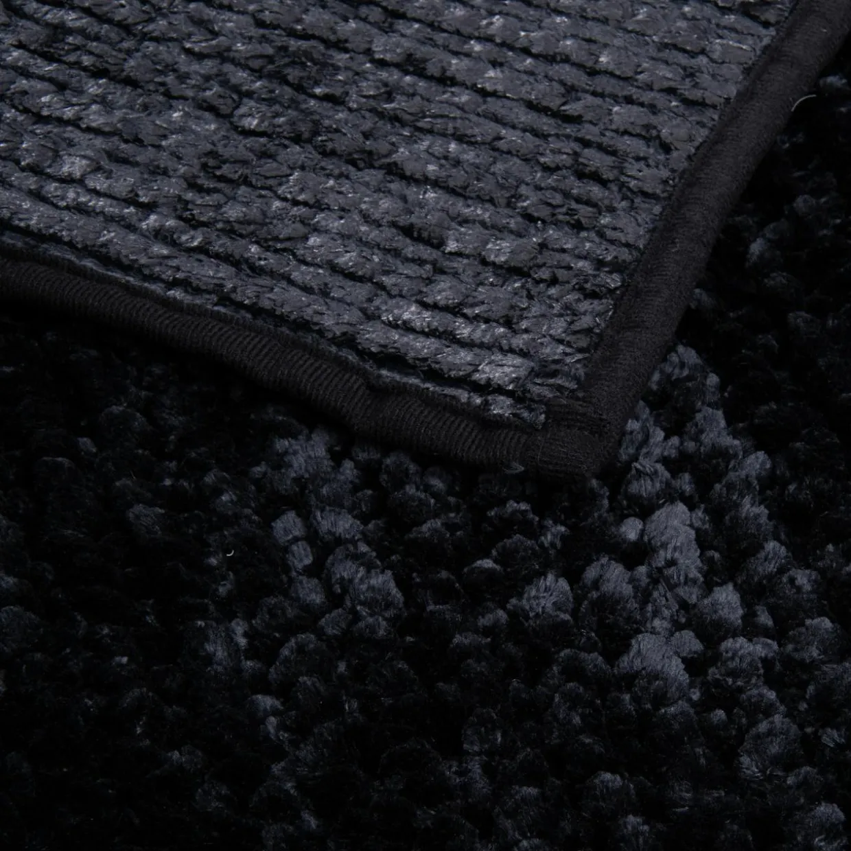 Dywanik łazienkowy czarny CHENILLE 50x80 cm