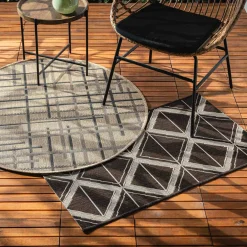 Dywanik geometryczny antracytowy JUTA 40x60 cm