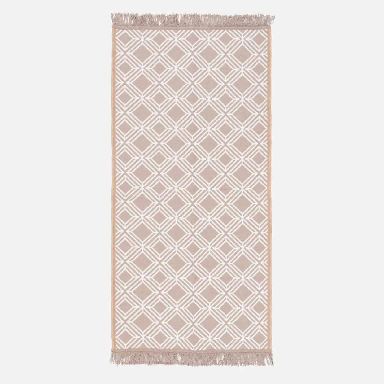 Dywanik geometryczny beżowy ALBORG 50x80 cm