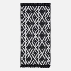 Dywanik geometryczny czarno-biały ALBORG 50x80 cm