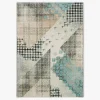 Dywanik szaro-turkusowy PATCHWORK MALTA 60x100 cm
