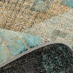 Dywanik szaro-turkusowy PATCHWORK MALTA 60x100 cm