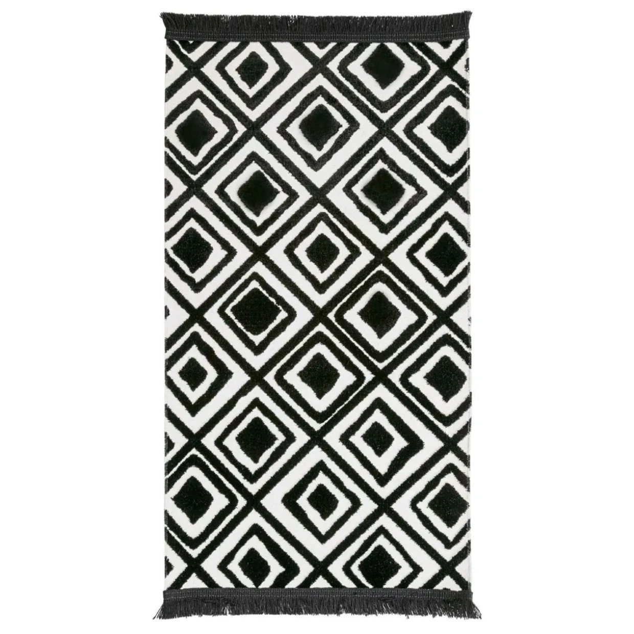 Dywanik z połyskującym wzorem 3D czarne romby ETNA 60x100 cm
