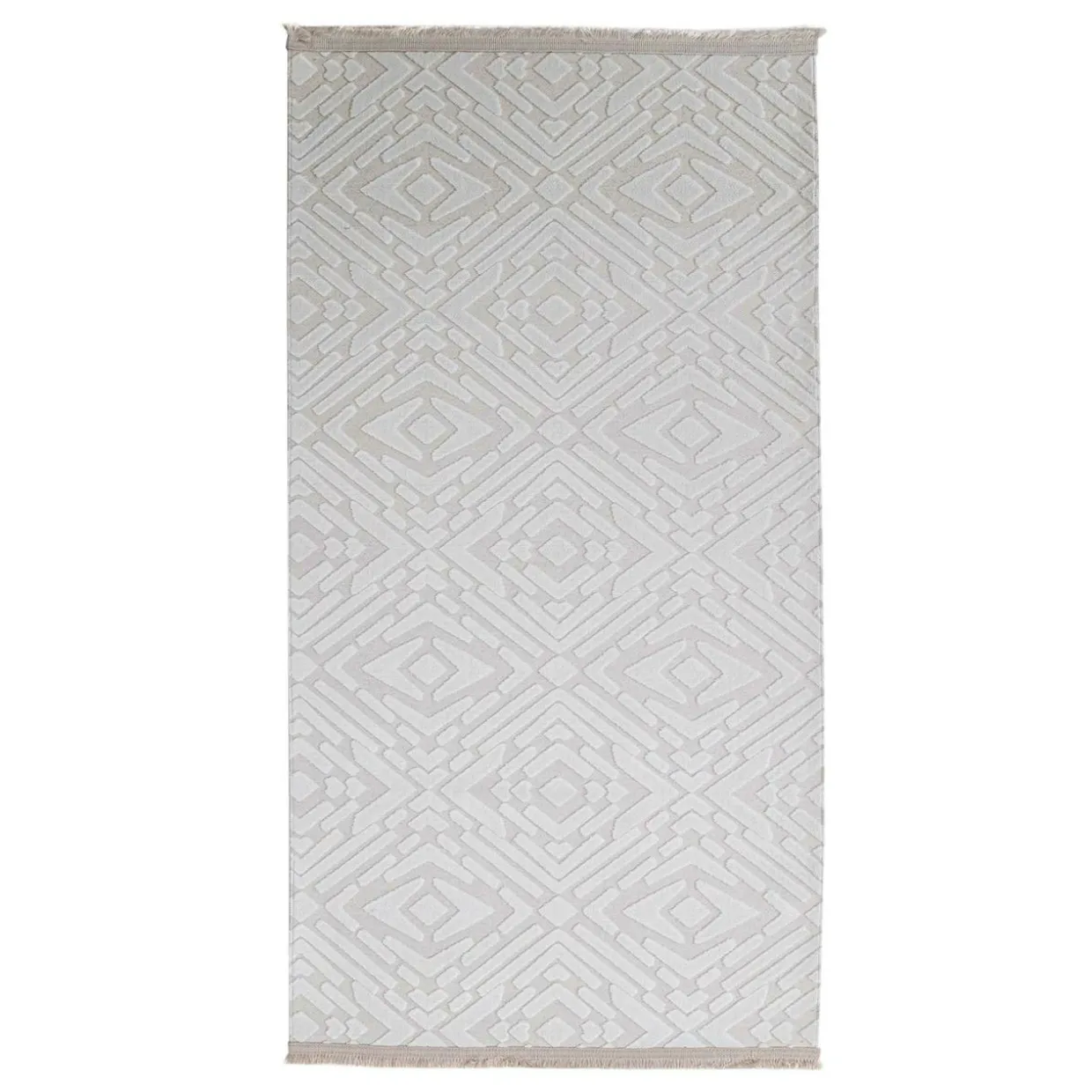 Dywanik z połyskującym wzorem 3D kremowy ETNA 60x100 cm