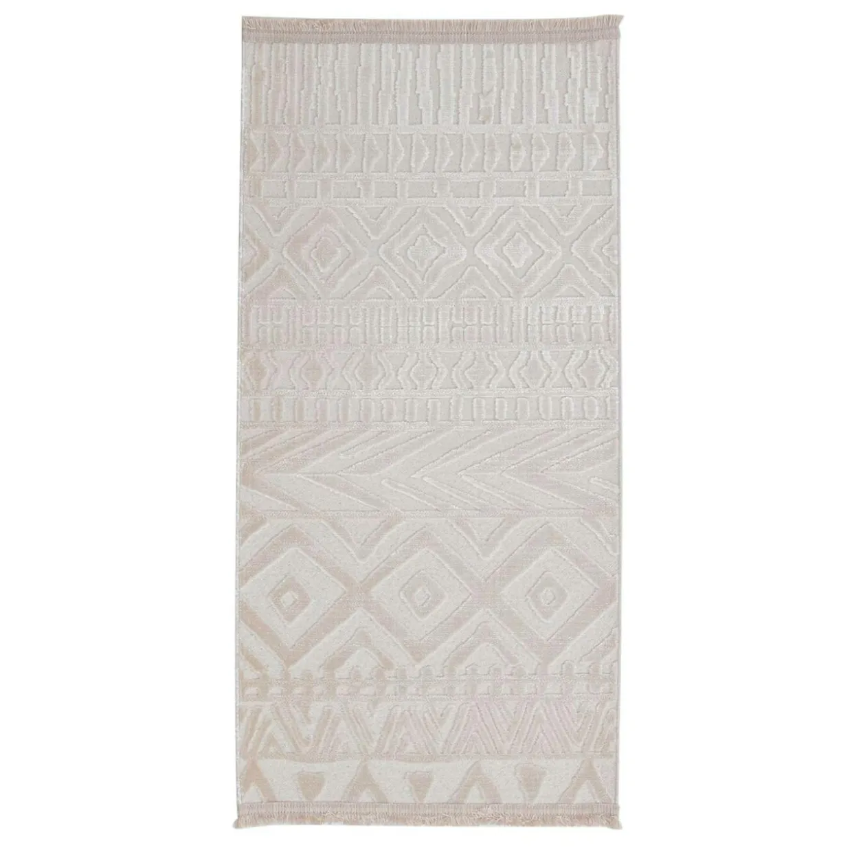 Dywanik z połyskującym wzorem 3D beżowy ETNA 60x100 cm