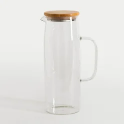 Dzbanek szklany z bambusową pokrywą 1,2 L