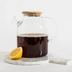 Dzbanek szklany z bambusową pokrywą 1,8 l