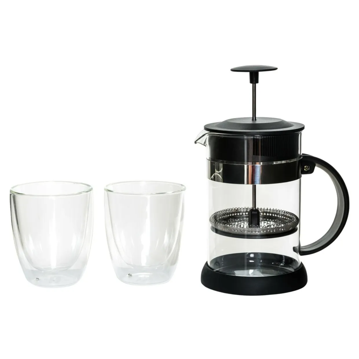 Dzbanek z zaparzaczem i 2 szklanki termiczne 300 ml