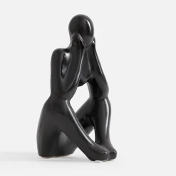 Figurka dekoracyjna czarna MYŚLĄCY CZŁOWIEK 19 cm