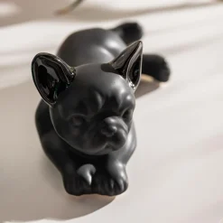 Figurka dekoracyjna czarna PIES 10 cm