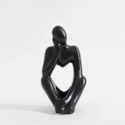 Figurka dekoracyjna czarna MYŚLĄCY CZŁOWIEK 19 cm