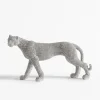 Figurka dekoracyjna srebrna PANTERA 29 cm