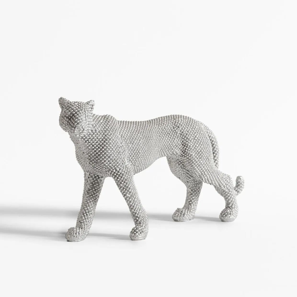 Figurka dekoracyjna srebrna PANTERA 29 cm