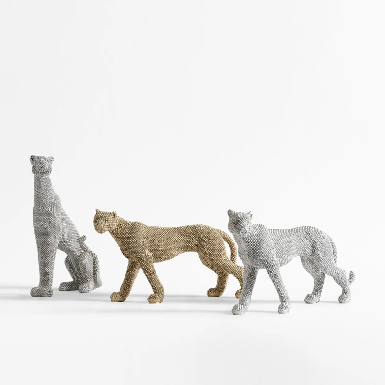 Figurka dekoracyjna srebrna PANTERA 29 cm