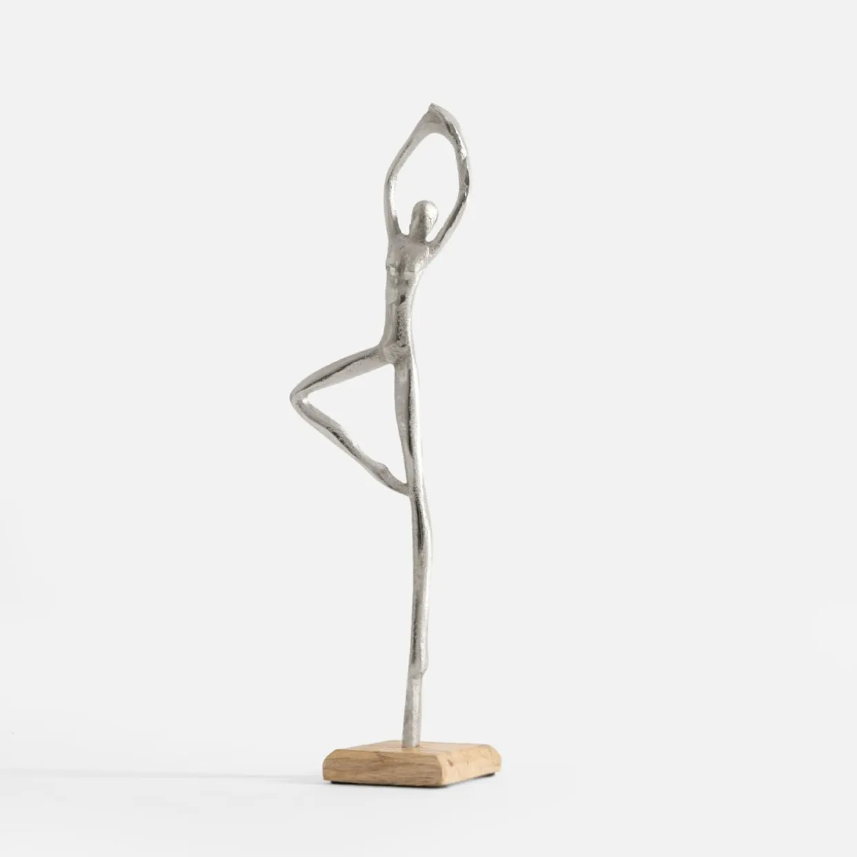 Figurka dekoracyjna srebrna JOGA MIX 35 cm