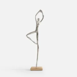 Figurka dekoracyjna srebrna JOGA MIX 35 cm