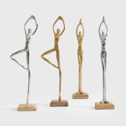 Figurka dekoracyjna srebrna JOGA MIX 35 cm