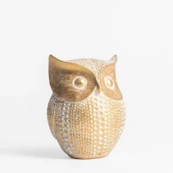Figurka dekoracyjna złota SOWA 12 cm