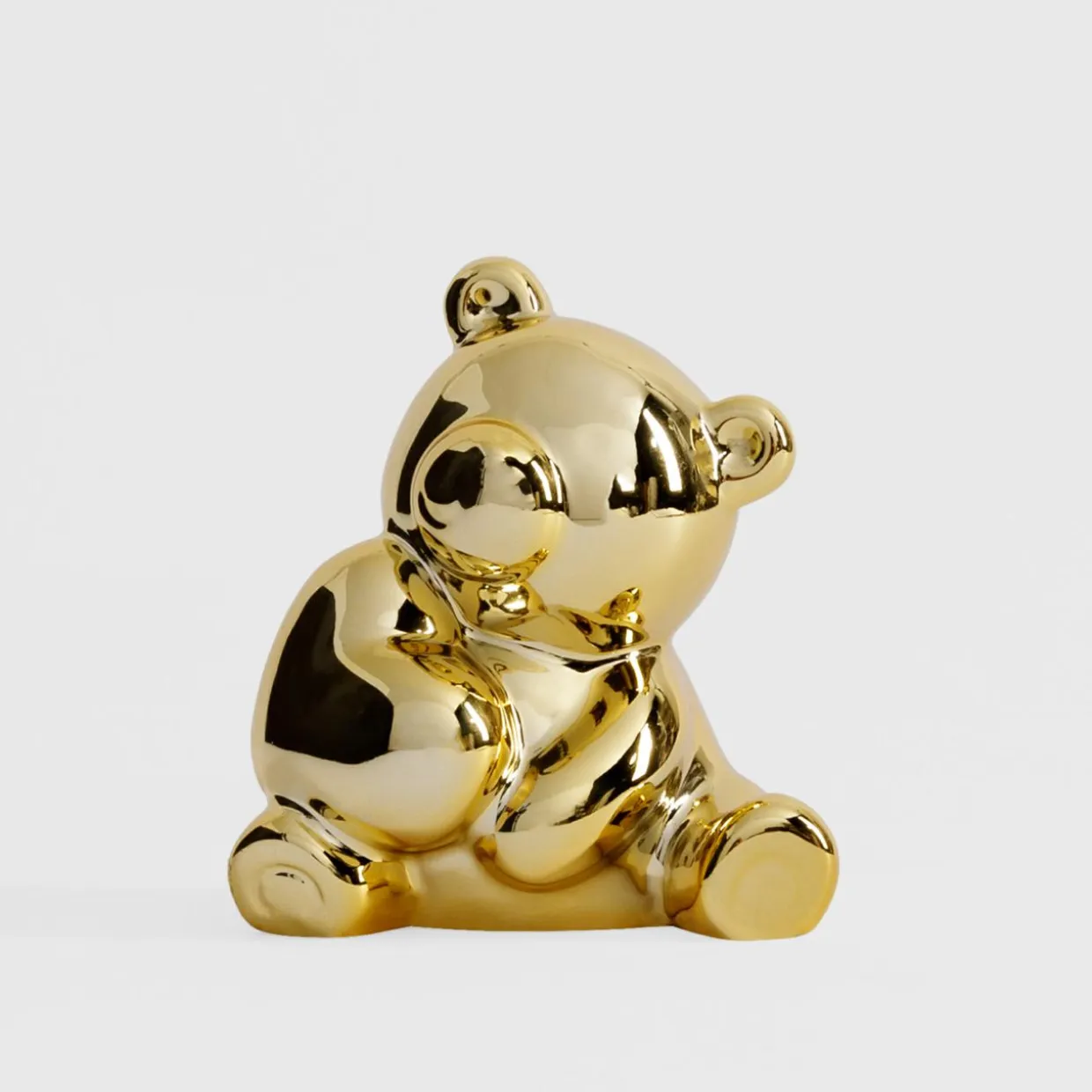 Figurka dekoracyjna złoty miś 12,8 cm
