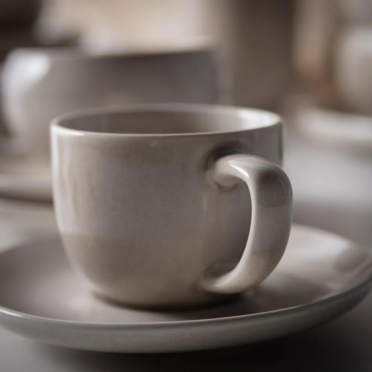Filiżanka ze spodkiem ceramiczna 100 ml EYO