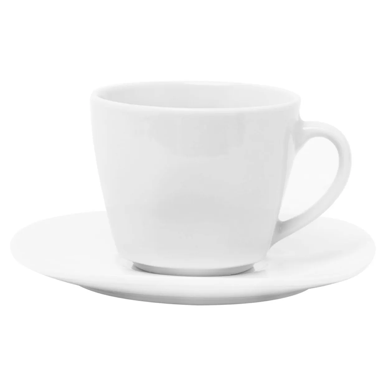 Filiżanka ze spodkiem porcelanowa QUADRO biała 210 ml