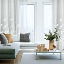Firana na przelotkach kremowa ABBIE 140x250 cm